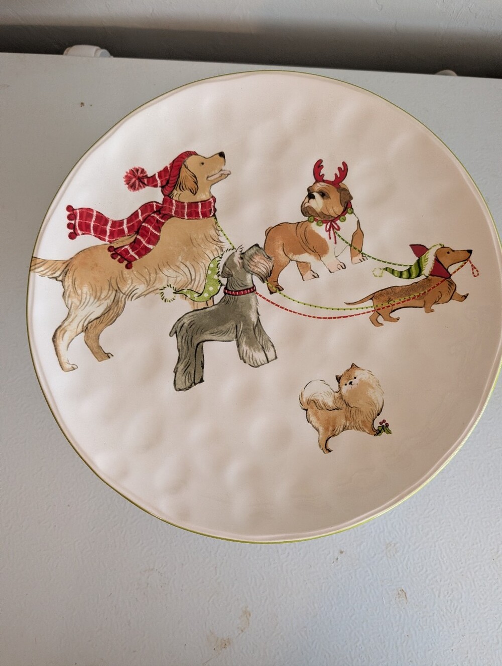 Pier One Christmas Dogs Cookie Tray/Platter